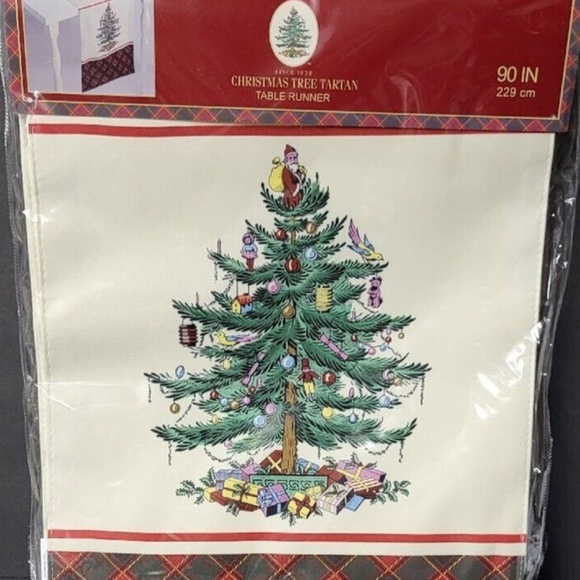 🎄Brand New Spoke Christmas Tree Tartan 90" Table Runner🌟 - Picture 5 of 5